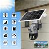 FUNOVATION Telecamera di Sicurezza CCTV 4K 6MP Wireless con Doppia Lente, Impermeabile, Alimentata a Energia Solare, HD IP PTZ per Esterni, WiFi 2.4G