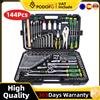 NONE Set di 144 Pezzi per Riparazione Auto, Kit di Attrezzi Meccanici con Chiave a Cricchetto GTY FORCE, Set di Utensili Manuali 1/2 1/4 3/8
