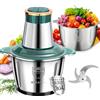 bromose Tritacarne Elettrico 2L, Trituratore Alimentare in Acciaio Inox, Affettatrice Multifunzionale per Verdure, Processore, Frullatore da Cucina