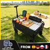 Warmom Carrello da campeggio pieghevole da 5/7 pollici, telaio robusto in acciaio legato e tessuto Oxford 600D, carrello da spiaggia per tutti i terreni, carrello da campeggio pieghevole per viaggi