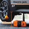 NONE Spedizione Gratuita Sollevatore Idraulico Rapido per Auto, Martinetti Elettrico 5T con Pompa Gonfiabile Integrata, Luce LED, per SUV e Camion, Cambio Pneumatici, 450mm, Chiave a Motore, Consegna