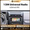AINAVI Autoradio Wireless Carplay Android Auto Bluetooth 1Din 6.36 Pollici Lettore Multimediale MP5 USB AUX TF Type C Telecamera Posteriore Autoradio Carplay Schermo Carplay per Auto Radio Samochodowe