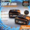 Ddadache Batteria Originale Worx 20V 8.0Ah ad Alta Capacità, Modelli WA3553 WA3551 WA3553.1 WA3570, per Tutti gli Utensili Elettrici WORX