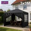 Loefme Gazebo Pop-Up LOEFME Rinforzato 3x3M 3x4M, Tenda Impermeabile Anti-UV per Esterni con 4 Pareti Laterali, Pannelli Finestra e Porta, Telaio in Acciaio Rinforzato, Padiglione Portatile in PE per
