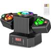 Nitehop 65W Luci a testa mobile a due bracci RGBW LED Effetto proiettore per illuminazione scenica con controllo remoto DMX per DJ, discoteche, feste, matrimoni, locali notturni