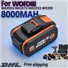 Ddadache Batteria di ricambio agli ioni di litio da 20V 8000mAh per WORX WA3551 WA3551.1 WA3553 WA3641 WX373, batteria ricaricabile per utensili