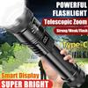 NEWBIRTH Torcia LED Ricaricabile con Zoom e Display LCD, 3 Modalità, Impermeabile, Alta Potenza, Luce Portatile per Campeggio e Attività all'Aperto