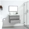 NONE Set Mobile Bagno Moderno con Specchio - Set Mobili Bagno in Legno per Stoccaggio, Mobile Bagno Sospeso, Mobile Lavabo con Lavandino, Armadietto Bagno, Set Arredo Bagno