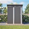 NONE Casetta da Giardino con Tetto Piatto 152x84x182 cm, Ripostiglio Attrezzi con Porta Singola Chiudibile Senza Finestre, 1,27 m², Grigio Scuro