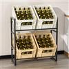SKUTZTEK Rack per Cassette di Bevande per 4 Cassette, Regal in Metallo Stabile, Supporto per Cassetta Indipendente Risparmia Spazio, per Birra, Bevande, Frutta e Verdura, per Cucina, Garage e Cantina