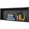 euroharry Nicchia da parete 90 x 30 x 10 cm, in acciaio inox 304, colore nero, per la conservazione del bagno, non necessita di piastrelle, doccia a incasso