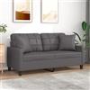 Homgoday Divano a 2 Posti Con Cuscino Decorativo, Relax, per Ospiti, Imbottito, Moderno - per Soggiorno, Camera da Letto, Ufficio, Appartamento - Grigio, 140 cm