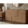 Dmora - Credenza Xavier, Buffet da soggiorno, Madia da salotto con 2 ante e 3 cassetti, 180x44h86 cm, Rovere