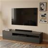 Dmora - Mobile porta TV Turi, Credenza bassa da soggiorno, Base porta televisione, 100% Made in Italy, cm 150x40h37, Antracite lucido