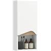 HOMCOM Mobiletto Bagno Sospeso Pensile 30x17x67 cm Bianco e Color Legno