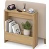 Shally Dogan Tavolino Laterale Divano Salvaspazio, Tavolo Multifunzione per Ingresso, Console Versatile Design Minimal, Mobile Doppio Ripiano Struttura Resistente, 55 x 20 x 60 cm (Quercia)