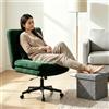 Submi Sedia da Ufficio Senza Braccioli con Ampio Cuscino e Sgabello Contenitore, Ergonomica Criss Cross Chair Reclinabile a 115° in Velluto a Coste, Risparmia Spazio per Piccoli Appartamenti, Verde