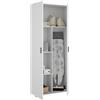 Dmora - Armadio multiuso 2 ante Forcola, Mobile multifunzione porta scope, Guardaroba porta scarpe, 78x35h190 cm, Bianco