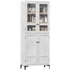 Garvee Armadio Alto 180 Cm, Mobile Contenitore 5 Ripiani Con 4 Ante, Ripiani Regolabili, Dispensa in Legno Salvaspazio Stretta Per Bagno, Cucina, Soggiorno e Sala Da Pranzo