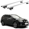 OMAC Barre Portatutto Alluminio TÜV geprüft per Nissan X-Trail III T32 2013-2021 - per Rail Tetto Standard - T Nut - Max 90 kg - 2 Schlösser Argento