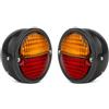 APSMOTIV Fanali Posteriori Fanali Posteriori Assemblaggi 2 Pezzi Set 12v Lampadine Adatte per trattori Massey Ferguson e universali (Rosso/Ambra, Corpo Nero Anello Nero)