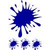 Samunshi® Adesivi con macchie di colore Klecks Sticker 4 pezzi nel set 1x13x15cm-3x4x5cm blu brillante