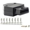 SATKIT Connettore OBD2 Femmina 16 Pin Universale per Diagnosi Auto Riparazione e Sostituzione con Guscio e Viti