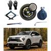 D'ANGELO 1988 Kit Ruotino di Scorta 17 compatibile con Kia Sportage con Cric, Chiave, Guanti e Sacca 155/90R17