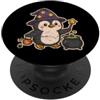 penguin wizard cauldron wand magic Hallo Mago pinguino con calderone e bacchetta PopSockets PopGrip Adesivo