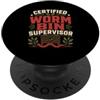 Vermiculture Worm Bin Manager Compost Ga Vermicomposting Worm Composting Worm Farmer Red Wiggler PopSockets PopGrip Adesivo