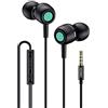 VEENAX M3 Auricolari con Microfono, Controllo del Volume, Cuffiette con Filo, Cuffie In-Ear con Cavo, Auricolare Stereo con Bassi Intensi per Telefono Cellulare Computer Tablet MP3, Jack 3,5 mm, Nero