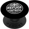 Best Jesus Christian Designs God Is My Refuge And My Fortress PopSockets PopGrip Adesivo