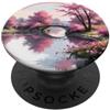 Japanese Aesthetic Styles Gifts Paesaggio primaverile giapponese Sakura Bridge Cherry Blossom Alberi PopSockets PopGrip Adesivo
