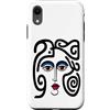 Bahaa's Tee Custodia per iPhone XR Abstract Modern Woman Face Eyes Art Illustration Graphic