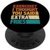 Funny Gym Sayings Men Women Fitness Work Divertente palestra patatine fritte fitness bodybuilding sollevamento pesi PopSockets PopGrip Adesivo