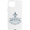 Utopia Sport Menton France Shop Custodia per iPhone 15 Plus Menton Costa Azzurra Francia Stampa Decorata Fleur-De-Lis Navy