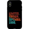 September 1990 Retro Vintage Year 1990 G Custodia per iPhone X/XS Edizione Limitata Settembre 1990 Compleanno
