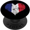 France Love Heart Flag Tees Bandiera Francia Love Heart PopSockets PopGrip Adesivo
