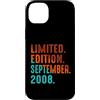 September 2008 Retro Vintage Year 2008 G Custodia per iPhone 14 Plus Edizione Limitata Settembre 2008 Compleanno