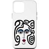 Bahaa's Tee Custodia per iPhone 12 mini Abstract Modern Woman Face Eyes Art Illustration Graphic