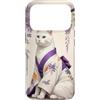 Japanese Culture Aesthetics Neko Cat Jap Custodia per iPhone 17 Pro Gatto Bianco Giapponese Lavanda