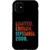 September 2008 Retro Vintage Year 2008 G Custodia per iPhone 11 Edizione Limitata Settembre 2008 Compleanno