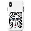 Bahaa's Tee Custodia per iPhone X/XS Abstract Modern Woman Face Eyes Art Illustration Graphic