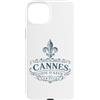 Utopia Sport Menton France Shop Custodia per iPhone 15 Plus Menton Costa Azzurra Francia Stampa Decorata Fleur-De-Lis Navy