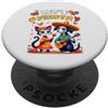 Cat & Dog Sugar Skull Let's Fiesta day o Divertente gatto e cane Sugar Skull Lets Fiesta Día los de Muertos PopSockets PopGrip Adesivo