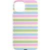 Y2K Retro Aesthetic Stripes Pattern Desi Custodia per iPhone 15 Plus Giallo Burro Rosa Blu Salvia Verde Striscia Retro Estetica