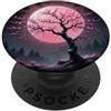 Japanese Aesthetic Styles Gifts Luna rosa davanti al ciliegio giapponese Sakura PopSockets PopGrip Adesivo