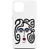 Bahaa's Tee Custodia per iPhone 13 Abstract Modern Woman Face Eyes Art Illustration Graphic