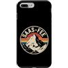 Alpine Ski Travel Winter City Mountain E Custodia per iPhone 7 Plus/8 Plus Saas-Fee Montagna Retro Tramonto Alpino