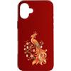 Birds of Mahjong Apparel Custodia per iPhone 16 Plus Piastrella decorativa Mahjong Phoenix Bird Cherry Blossoms Floral Lover